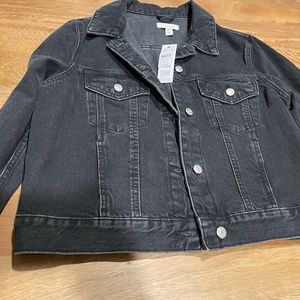 Topshop Denim Jacket - Washed Black - US 8